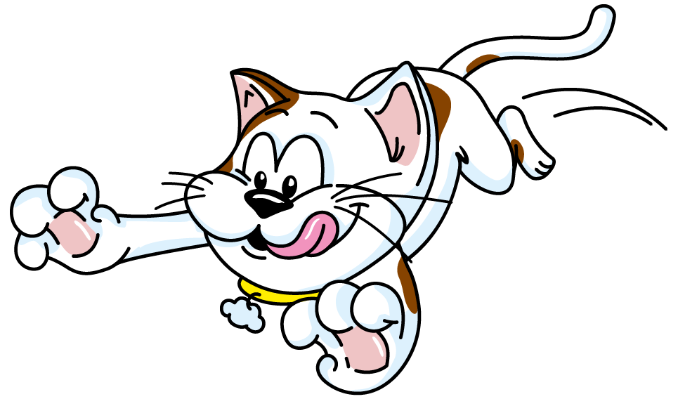 Cartoon Temptations Cat Character pouncing